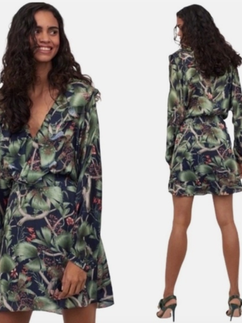 Johanna Ortiz x H&M Wild Orchid Ruffle Mini Dress - Picture 2 of 3